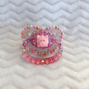Oink Oink Piggy Encrusted BB Paci