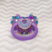 Opalite Crescent Moon Crystal BB Paci with Customizable Handle