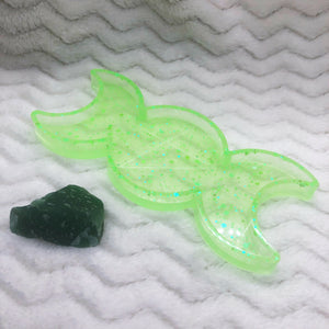 Green Fairy Sparkle Witch Set (GITD Seconds Triple Goddess Trinket/Paci/Teether/Jewelry Tray and Crystal Set)