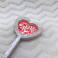 Naughty or Nice Peppermint Seconds Mini Heart Dry Shaker Wand