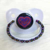 Sub Ruffle Heart Purple/Red PM Paci (Custom Options Blank to Full Deco)