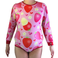 Defective Strawberry Love Onesie Snap-crotch Adult Bodysuit