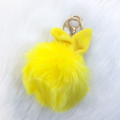 Yellow Bunny Puff Keychain HC Toybox