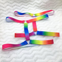 Rainbow Fade HC Garter Harness Set 18 to 19 Inch