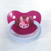 Hot Pink Bunny Simple BE Paci