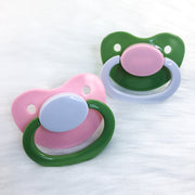 Pink/Green/White Color Mix Plain Adult Paci