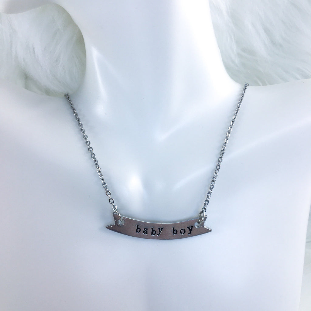Baby Boy Banner Necklace