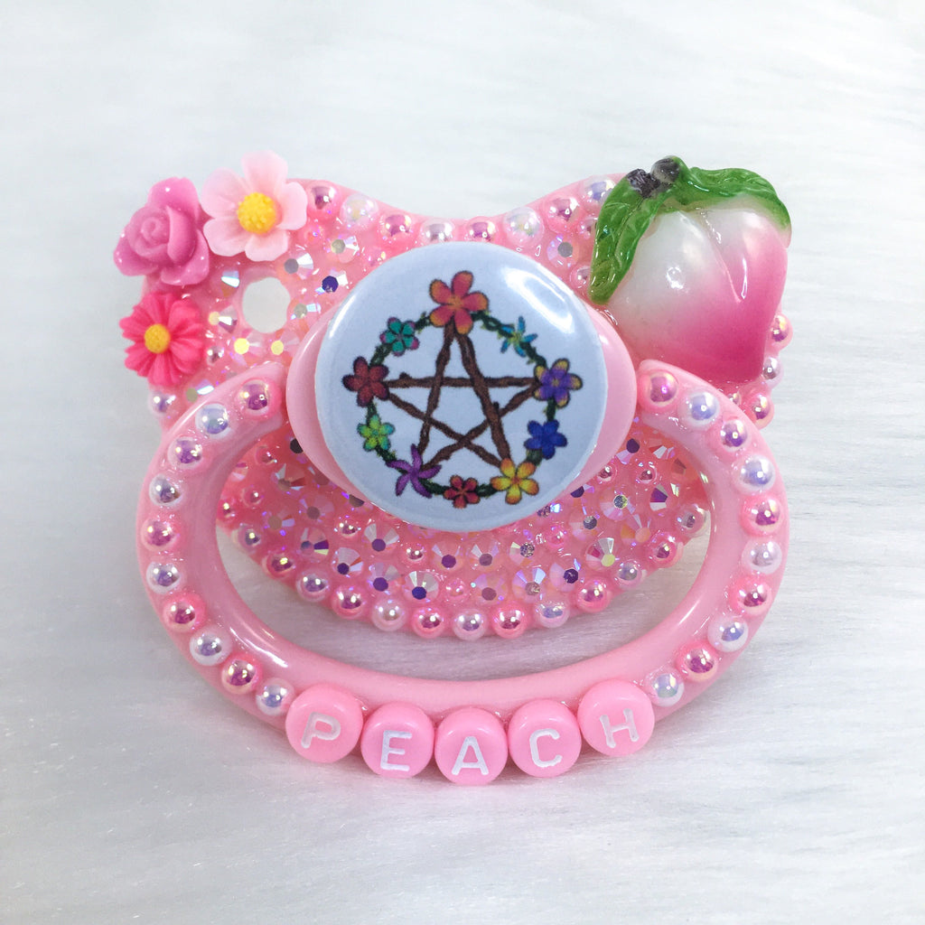Floral Pentacle White PM Paci (Custom Options Blank to Full Deco)