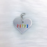 Rainbow Puppy Collar Tag or Bracelet Charm