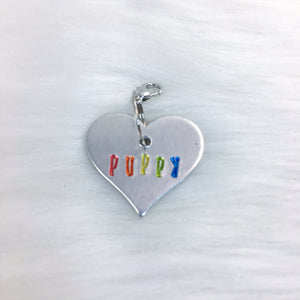 Rainbow Puppy Collar Tag or Bracelet Charm