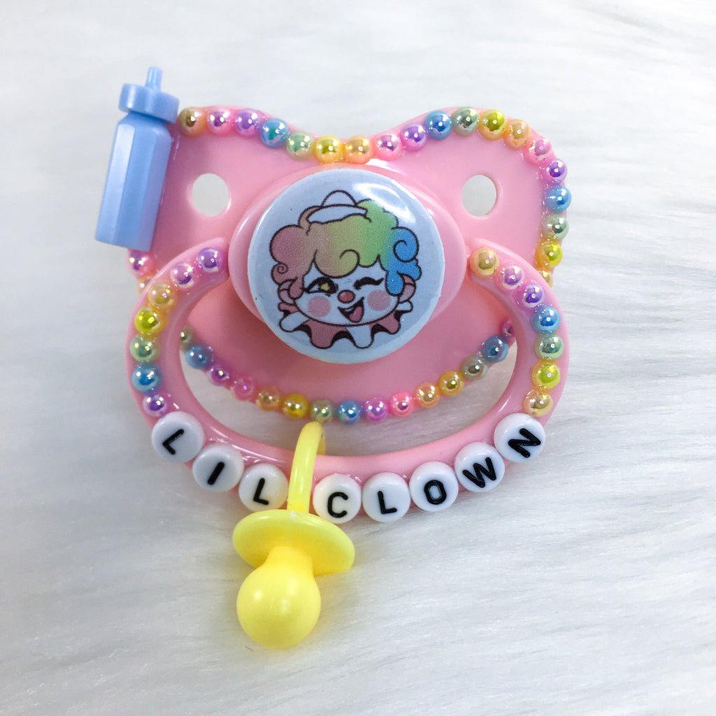 Baby Clown White Background PM Paci (Custom Options Blank to Full Deco)