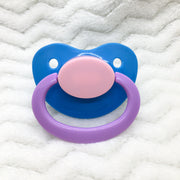 Bi Pride Blue Shield Pink Button Color Mix Plain Adult Paci
