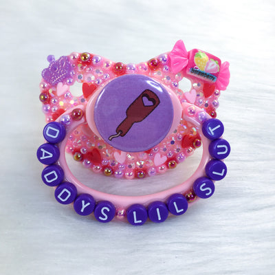 Lavender and Red Playtime PM Paci (Custom Options Blank to Full Deco)