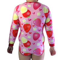 Defective Strawberry Love Onesie Snap-crotch Adult Bodysuit