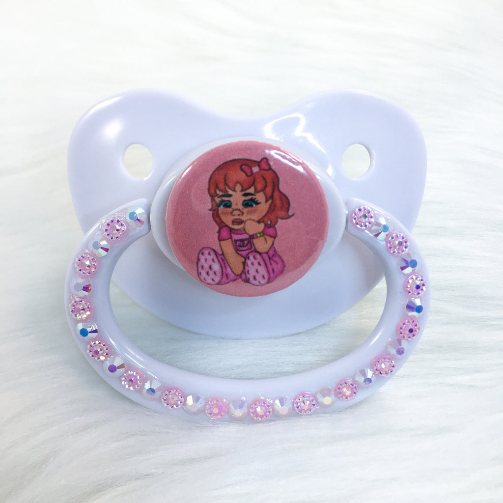 Pink Chibi Baby Girl PM Paci (Custom Options Blank to Full Deco)