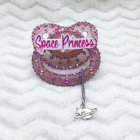 Pink Space Princess HC Paci with Charm