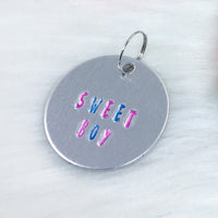 Cotton Candy Sweet Boy Collar Tag or Bracelet/Paddle Charm