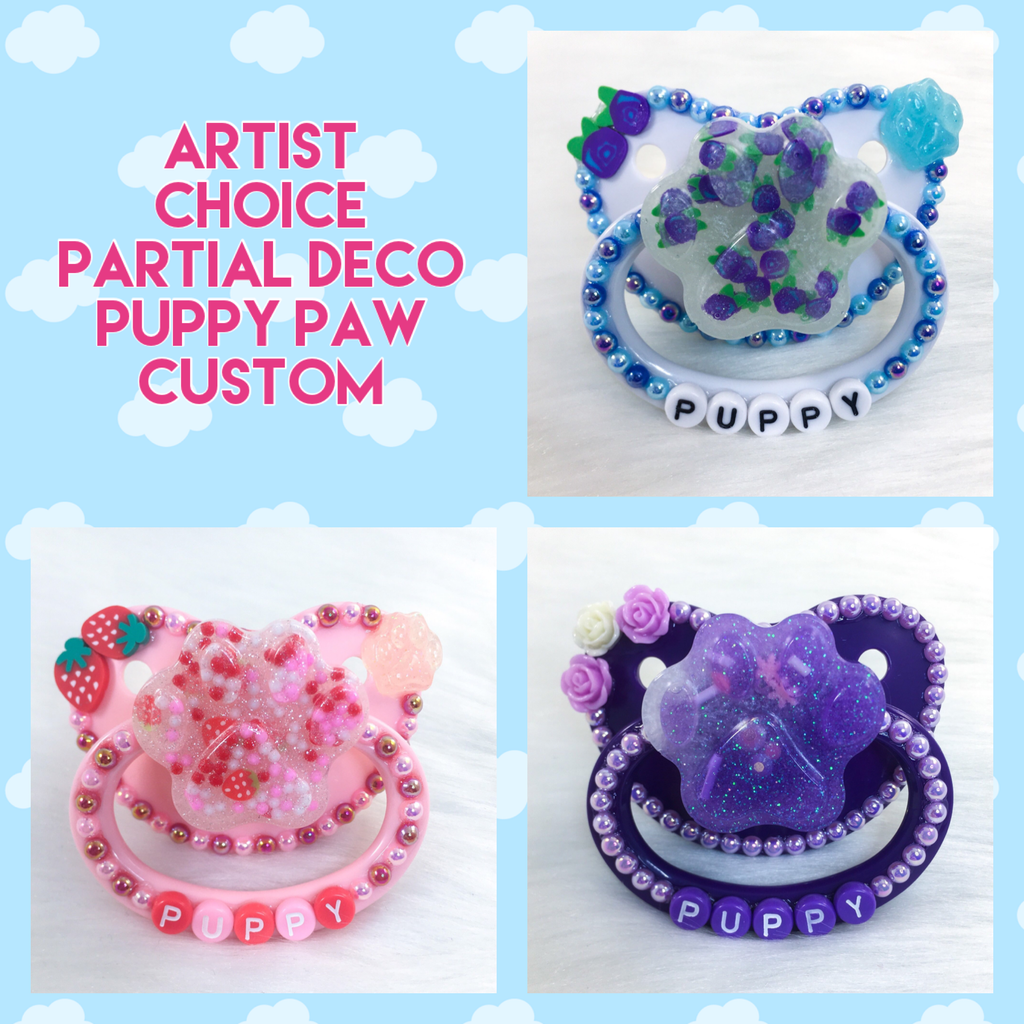 Artist Choice Partial Deco Puppy Paw Custom Paci