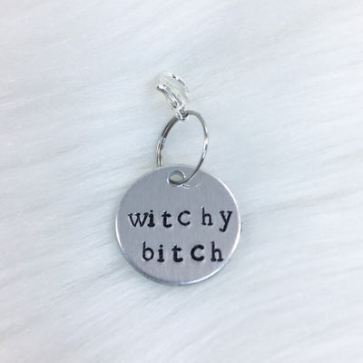 Witchy Bitch Collar Tag/Bracelet Charm