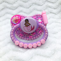 Pink Mermaid with Bows PM Paci (Custom Options Blank to Full Deco)