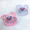 Pink and White Puppy PM Paci (Custom Options Blank to Full Deco)