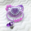 Princex Ruffle Heart White/Purple PM Paci (Custom Options Blank to Full Deco)