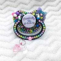 Chronically Cute Text White Outline PM Paci (Custom Options Blank to Full Deco)
