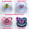 Pink and White Puppy PM Paci (Custom Options Blank to Full Deco)