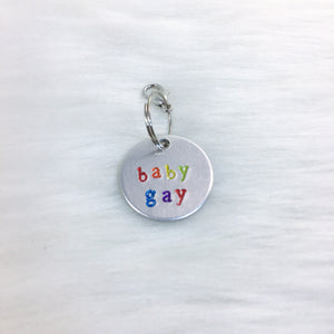 Baby Gay Pride Collar Tag or Bracelet/Paddle Charm
