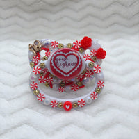 Your Highness Ruffle Heart Red/White PM Paci (Custom Options Blank to Full Deco)