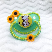Sunflower Yellow Baby Cow PM Paci (Custom Options Blank to Full Deco)