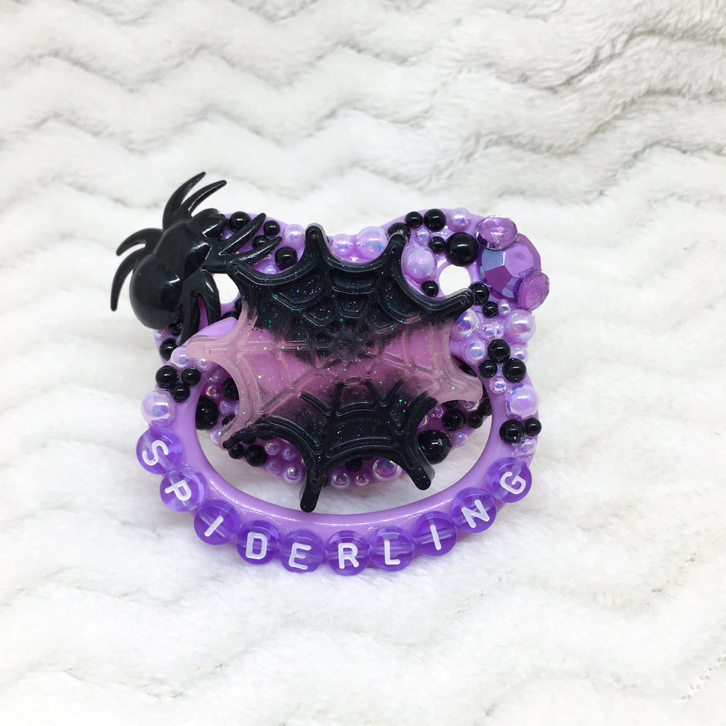 Purple and Black Spiderling OM Paci